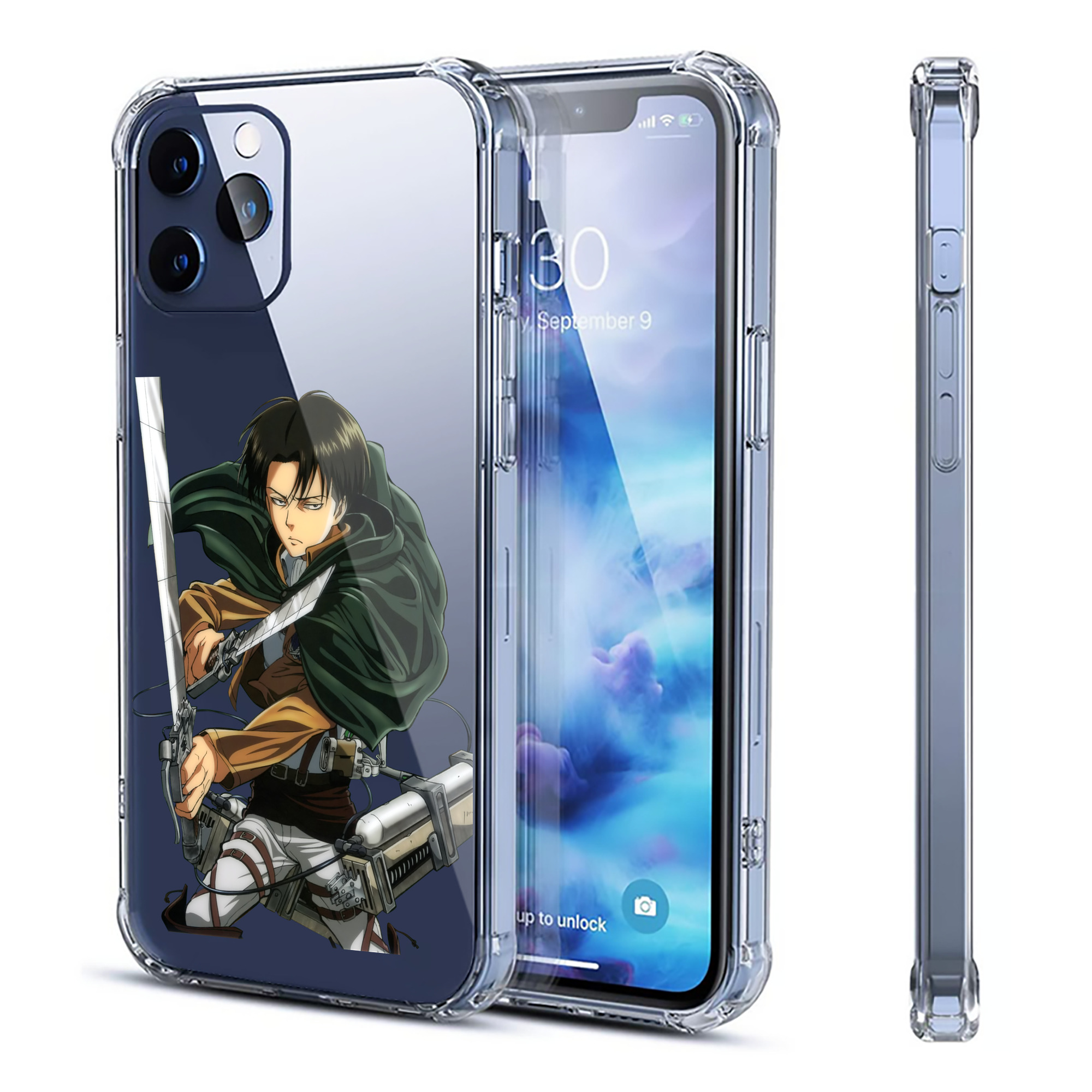（画像用） 進撃の巨人 リヴァイ·アッカーマン Attack on Titan Levi Ackerman 【iPhone 12シリーズ対応】透明スマホケース（クリアソフトケース）